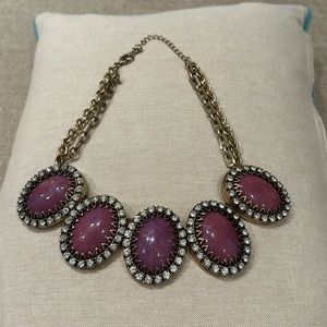 Stunning Purple Cabochon Gold Chain Necklace